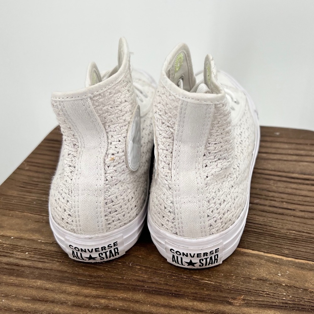 Converse Chuck Taylor All Star Hi Crochet White Neon Green Women's 7 Limited - Picture 3 of 8
